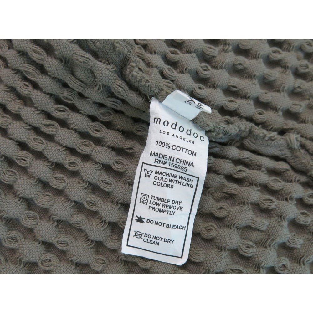 Mododoc Womens Waffle Knit Cotton Hooded Long Cardigan Open Front Large Grey - Picture 6 of 6